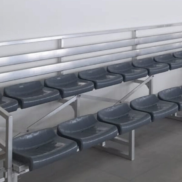 2 - 6 Row Bleacher With Plastic Seat And Inside Staircase