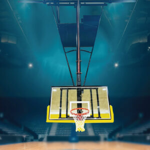 Electric Fold Forward Ceiling Mounted Basketball System